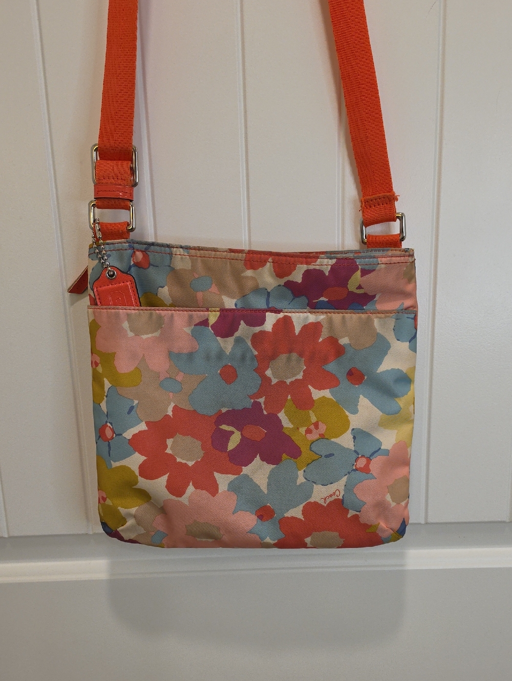 Coach Floral Nylon Crossbody Multicolor Blossoms - Picture 6 of 8